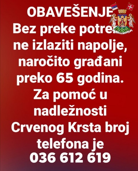 ŠTAB ZA VANREDNE SITUACIJE OPŠTINE VRNjAČKA BANjA DONEO AKTA IZ SVOJE NADLEŽNOSTI