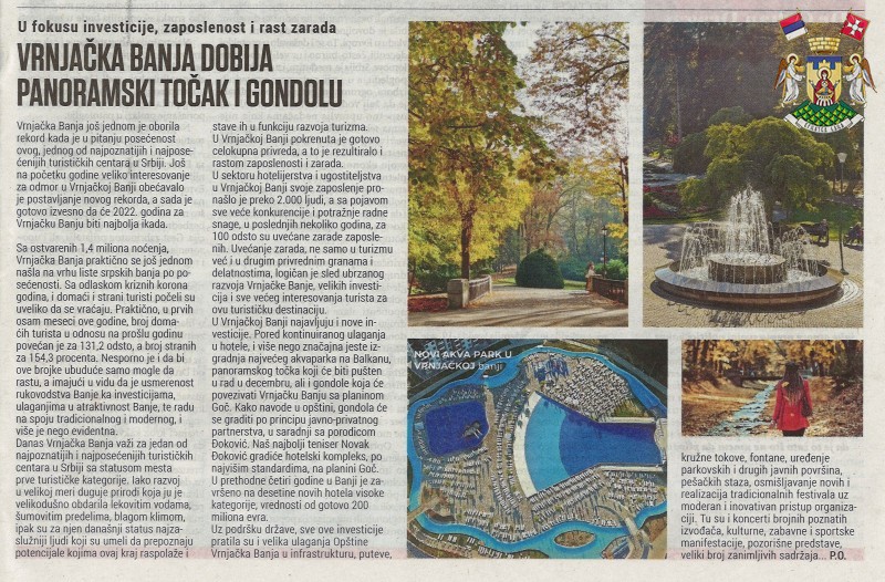 VRNjAČKA BANjA DOBIJA PANORAMSKI TOČAK I GONDOLU